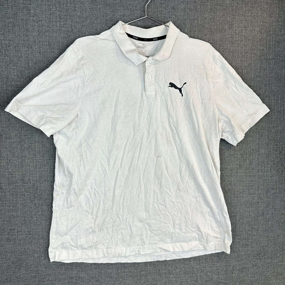 Puma XL White Polo Shirt Golf Casual Athletic Short Sleeve Menswear